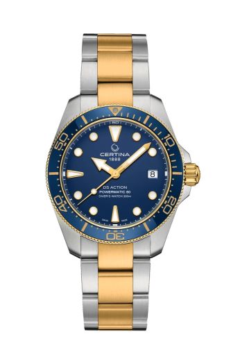 Certina DS Action Diver 38 Powermatic 80 Stainless Steel - Yellow Gold / Blue